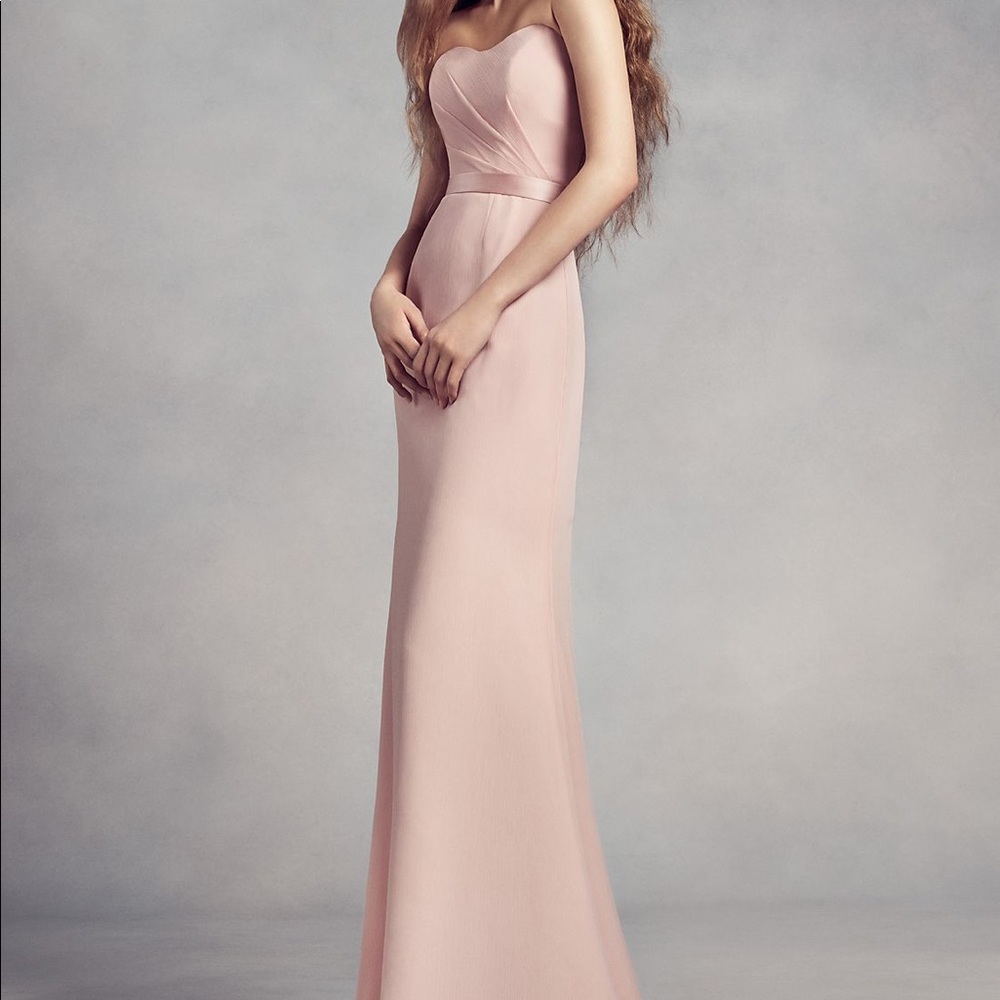 Blush David’s Bridal Chiffon with Lace Back